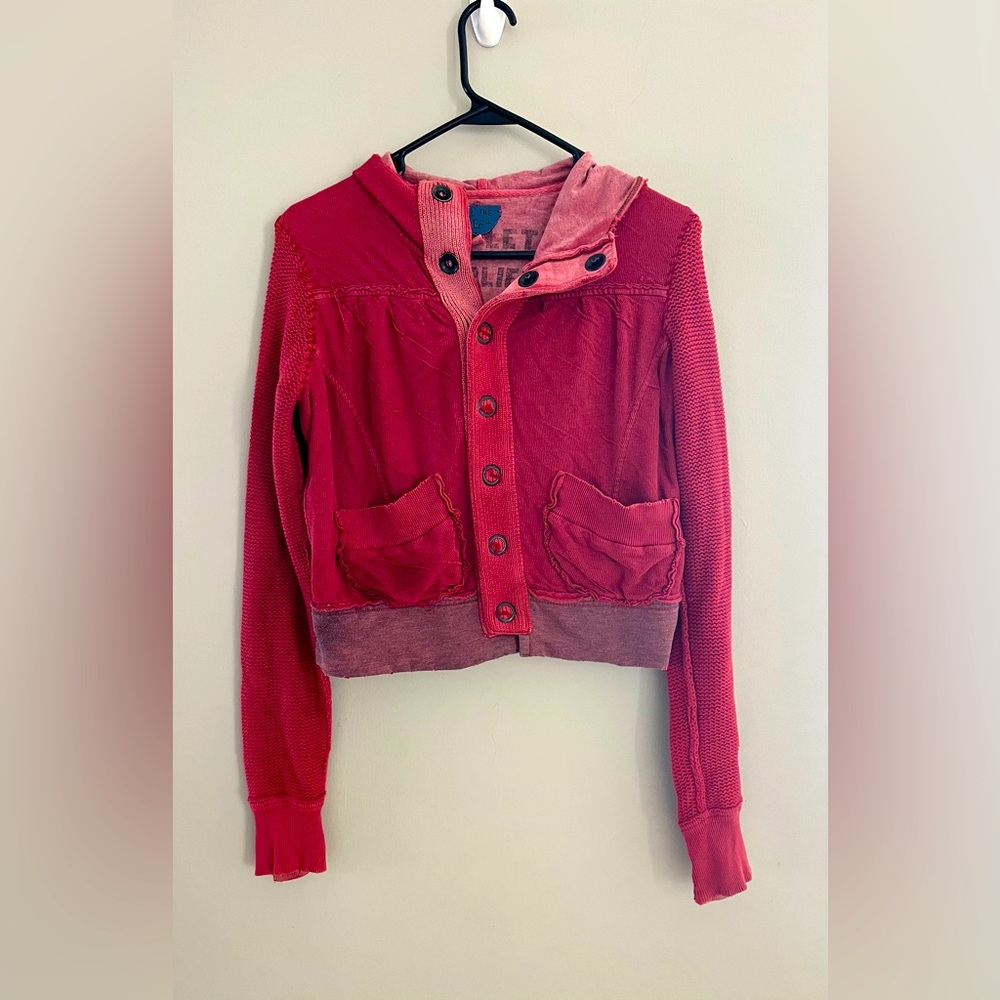 We The Free Distressed‎ Button Up Sweater